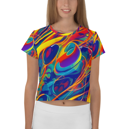 Women's Crop Tee - Abstract Blaze