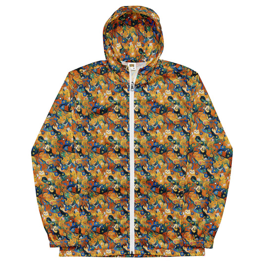 Men's Windbreaker - Whimsical Feline Dance