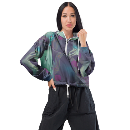 Women's Cropped Windbreaker - Ethereal Muse