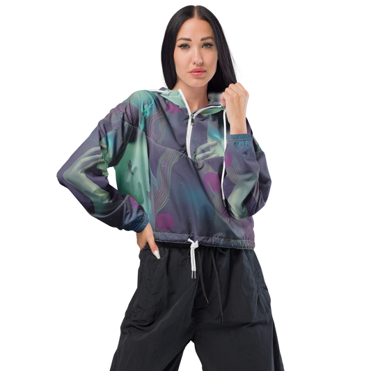 Women's Cropped Windbreaker - Ethereal Muse