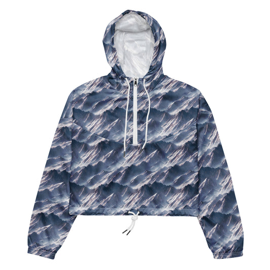 Women's Cropped Windbreaker - Misty Pinnacles