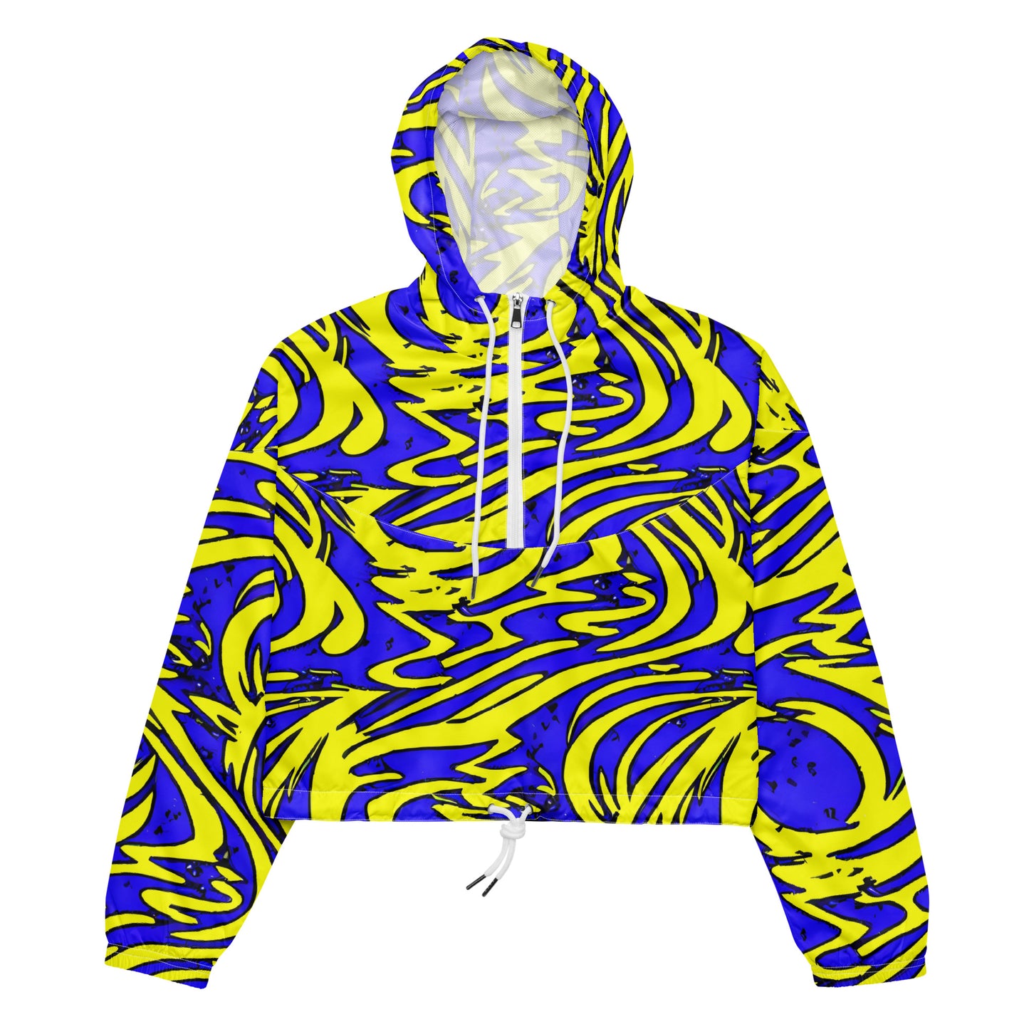 Women's Cropped Windbreaker - Fleeting Firefly