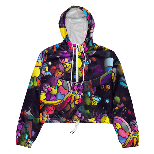 Women's Cropped Windbreaker - Galactic Playground