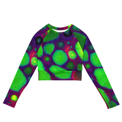 Long Sleeve Crop Top - Acid Raindrops