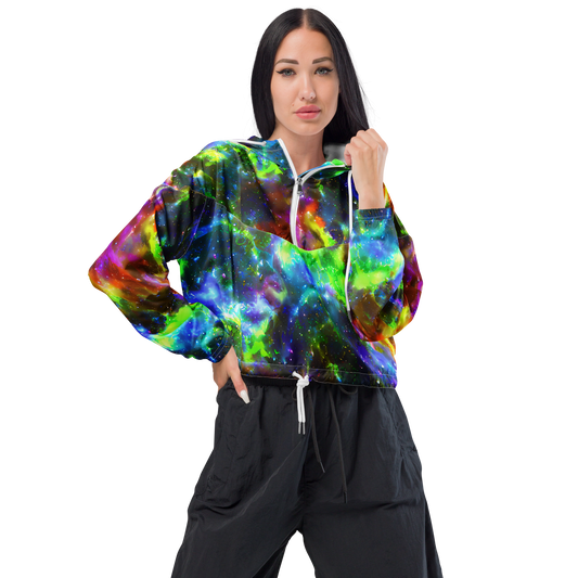 Women's Cropped Windbreaker - Neer Nebula