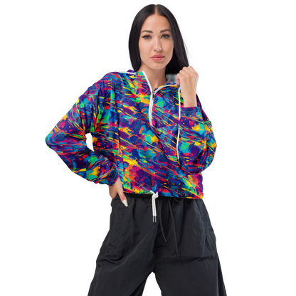 Women's Cropped Windbreaker - Spectrum Streaks