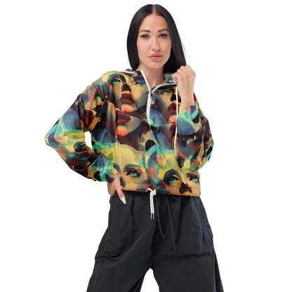 Women's Cropped Windbreaker - Astral Reflections