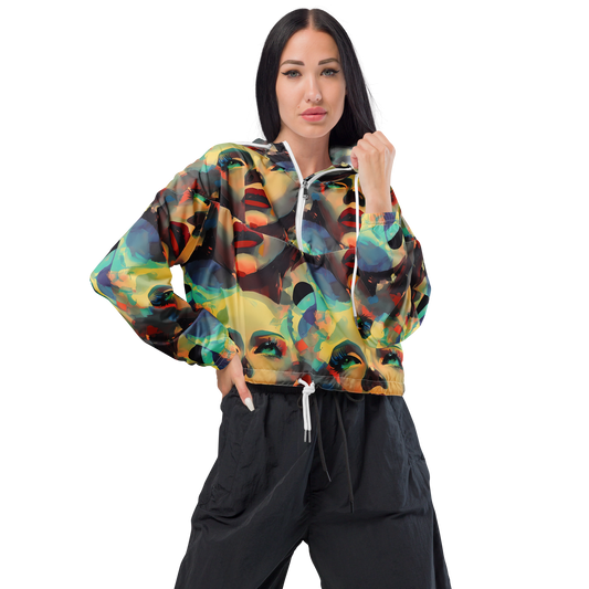 Women's Cropped Windbreaker - Astral Reflections