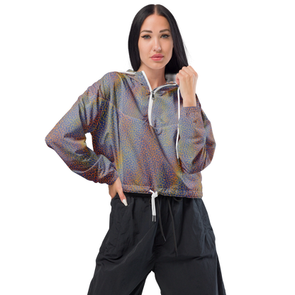 Women's Cropped Windbreaker - Martian Gridlock