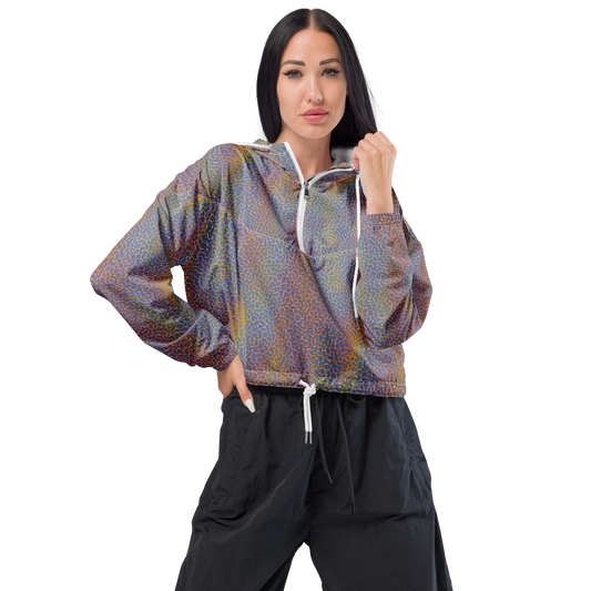 Women's Cropped Windbreaker - Martian Gridlock