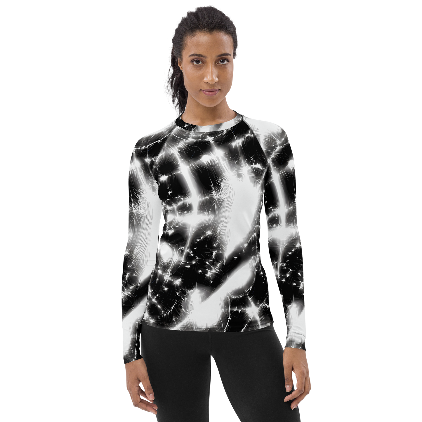 Women's Rash Guard - Electric Nightfall