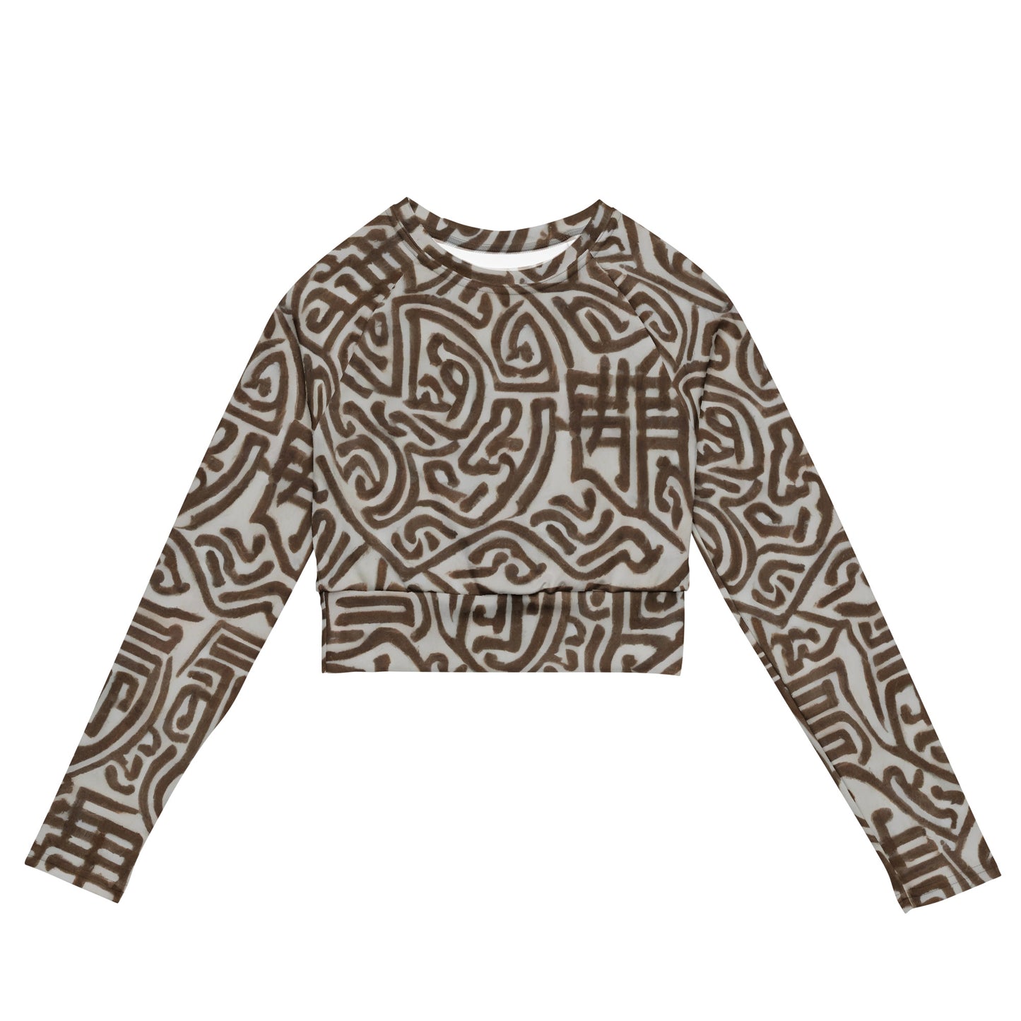 Long Sleeve Crop Top - Labyrinth Whisper