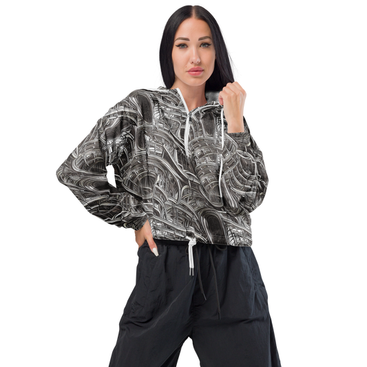 Women's Cropped Windbreaker - Piranesi's Dream