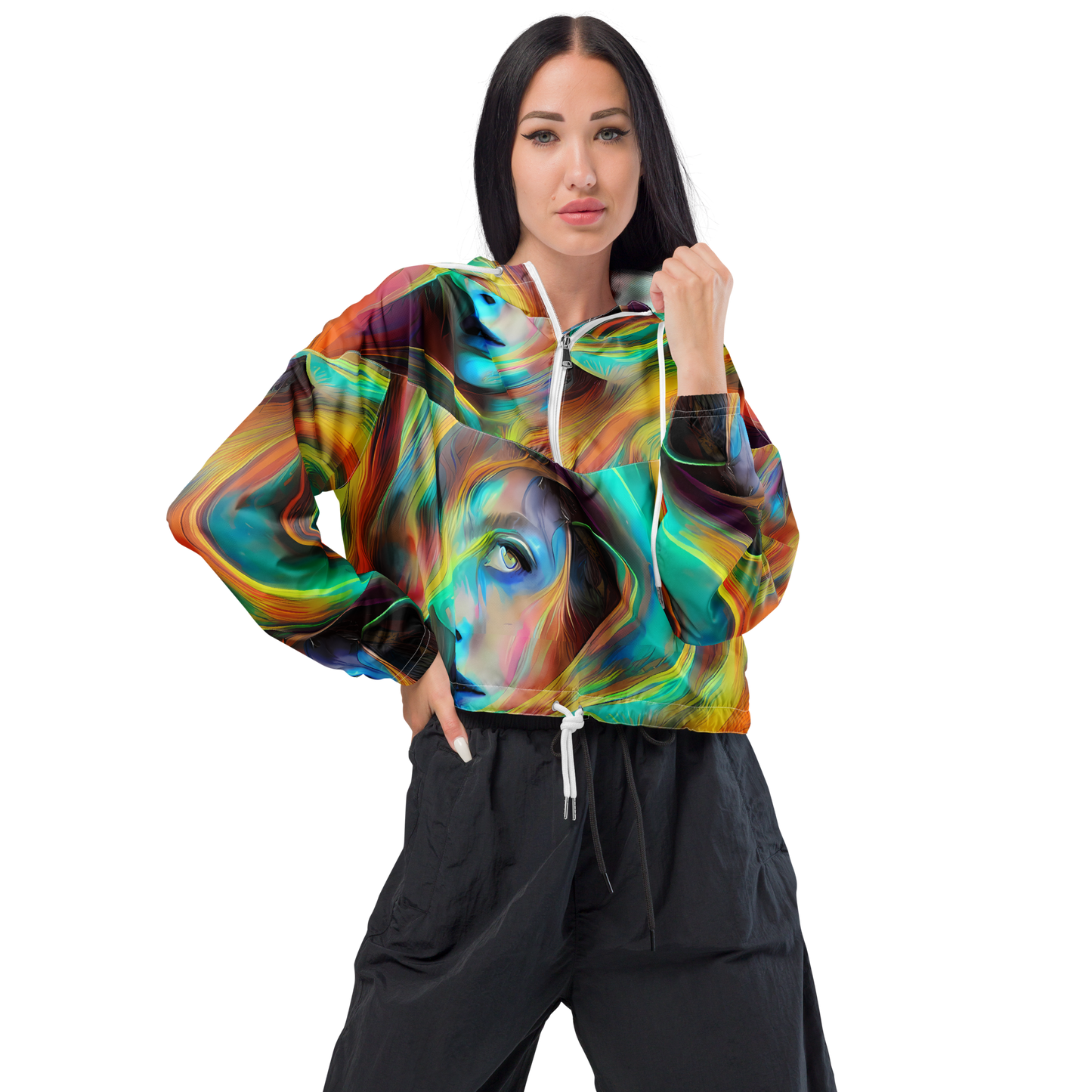 Women's Cropped Windbreaker - Dreamweaver Fusion