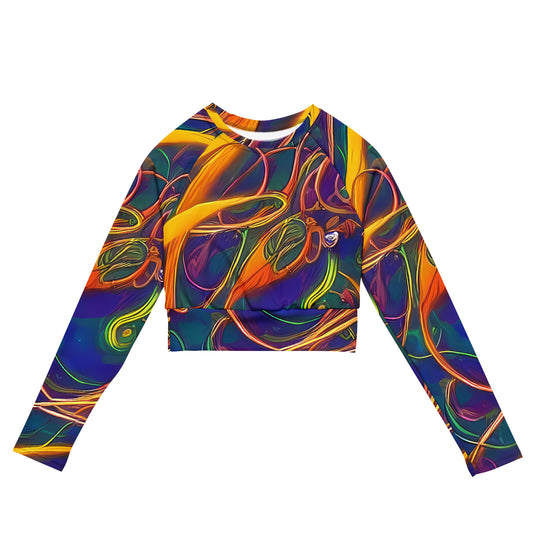 Long Sleeve Crop Top - Luminous Whirl