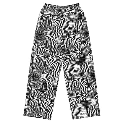 Wide-Leg Pants - Black And White Rhapsody