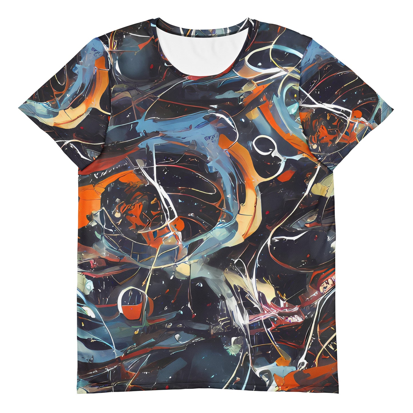 Men's Athletic T-Shirt - Neo-Splash Labyrinth