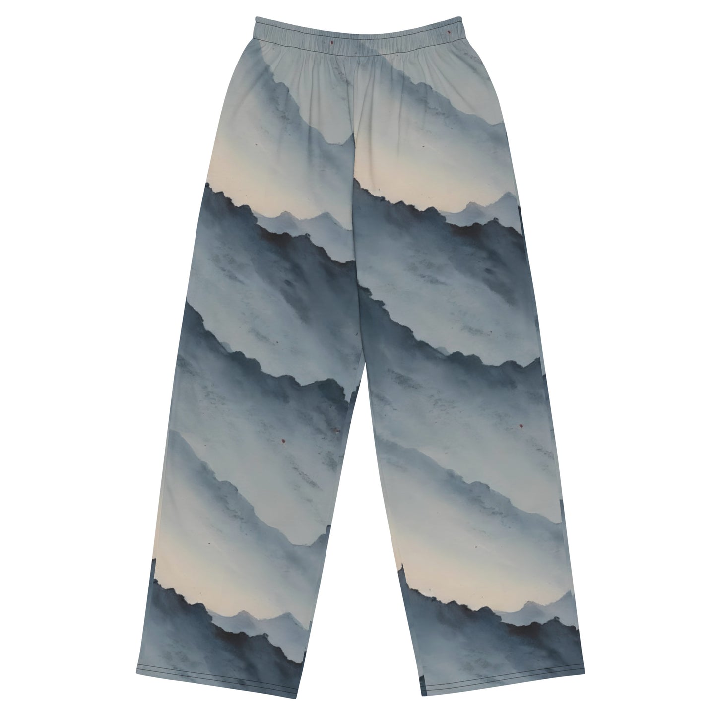 Wide-Leg Pants - Misty Mountain Harmony