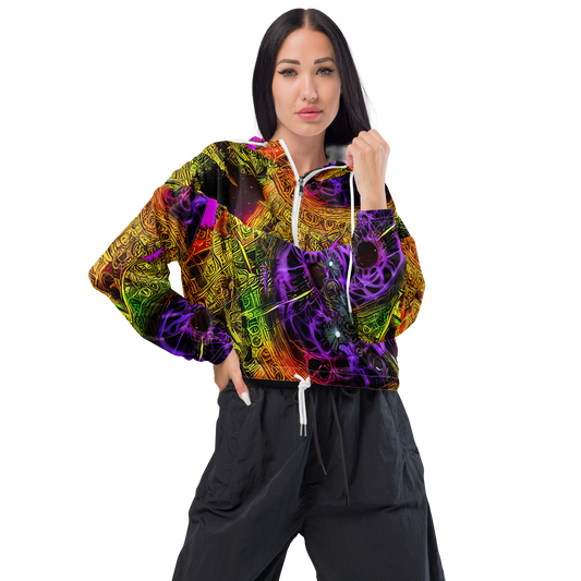 Women's Cropped Windbreaker - Neon Glyphworks