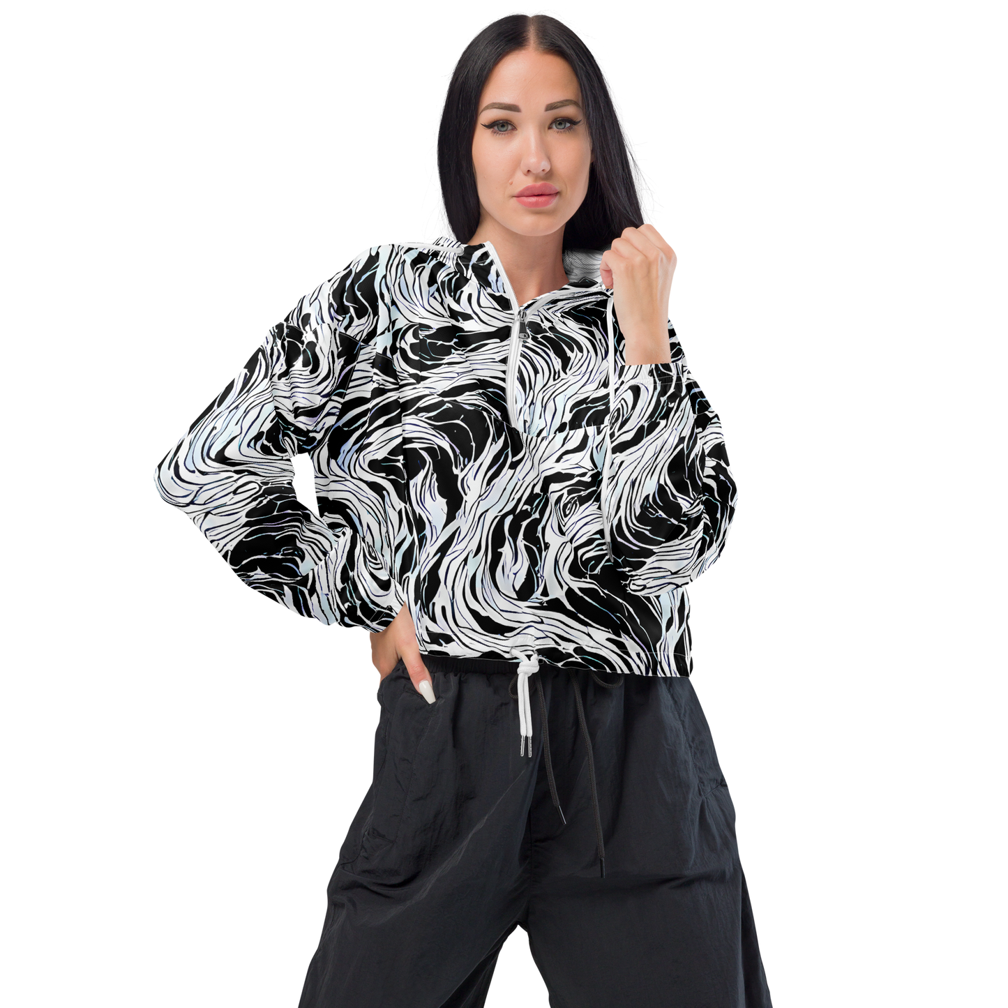 Women's Cropped Windbreaker - Eclipse Flow