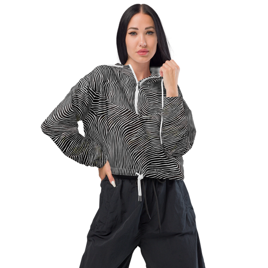 Women's Cropped Windbreaker - Silent Currents