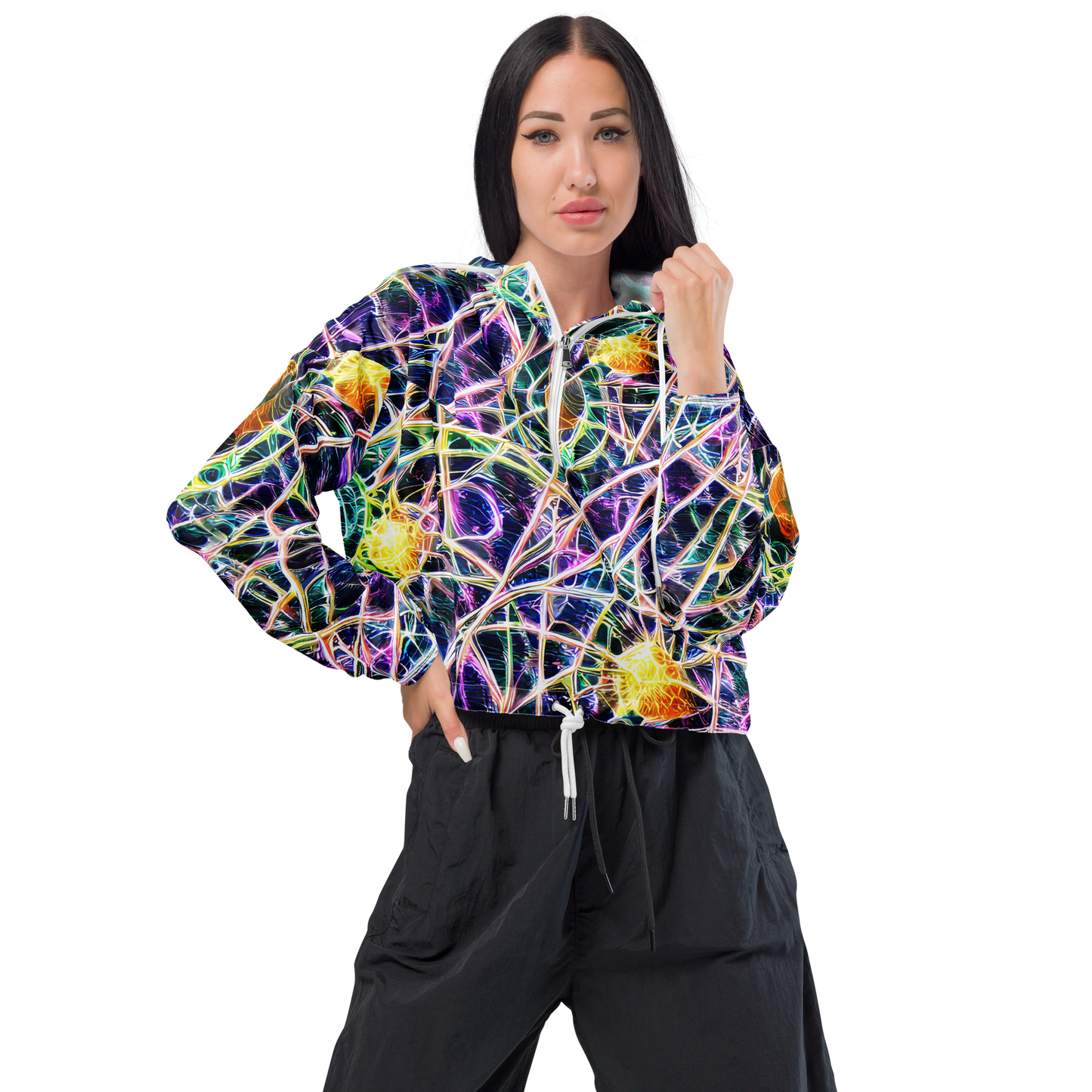 Women's Cropped Windbreaker - Wölfli Web