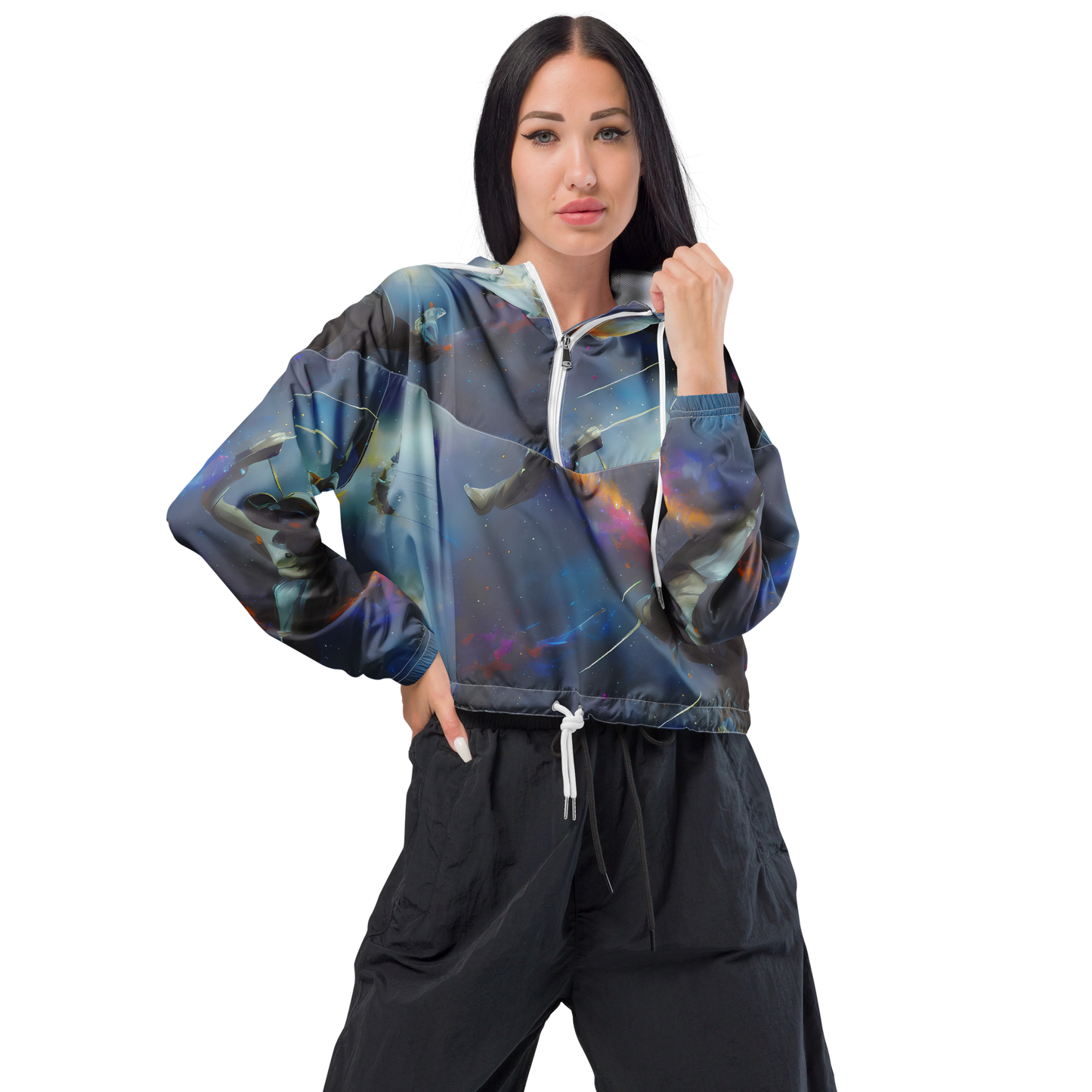 Women's Cropped Windbreaker - Gravity's Palette