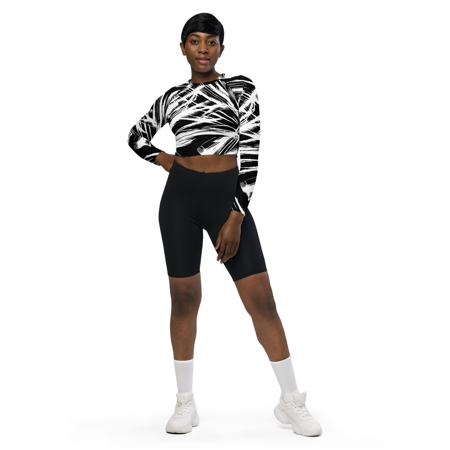 Long Sleeve Crop Top - Silent Thunder