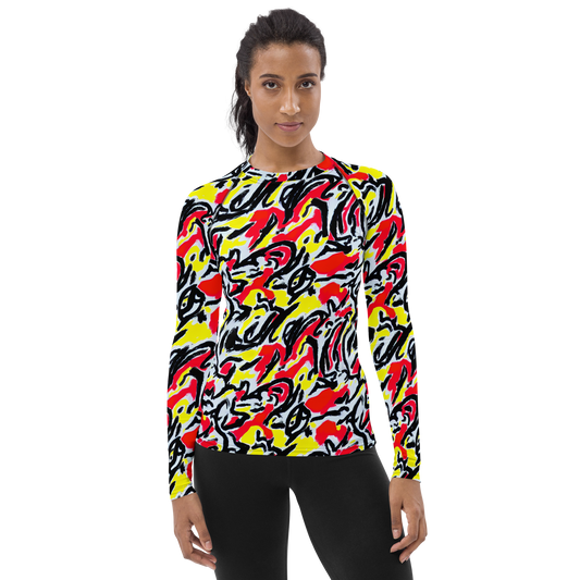 Women's Rash Guard - Cosmic Brushstrokes