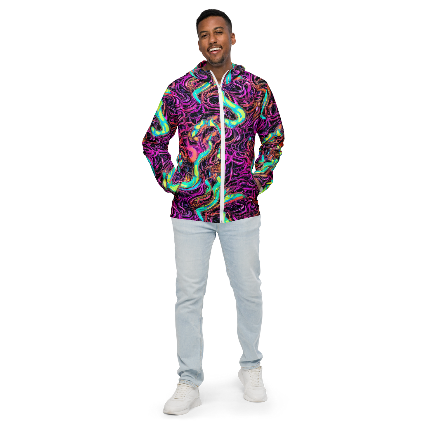 Men's Windbreaker - Neon Drizzle