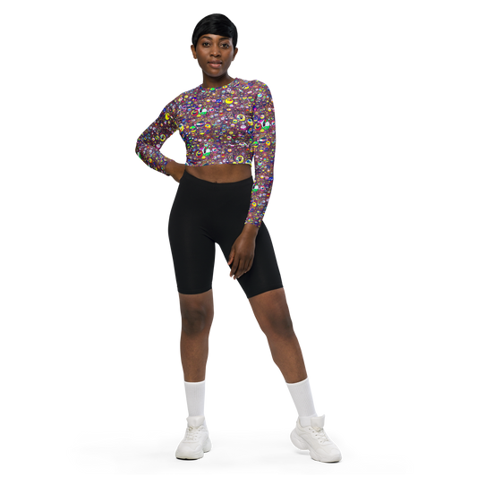 Long Sleeve Crop Top - Eyes of Enchantment