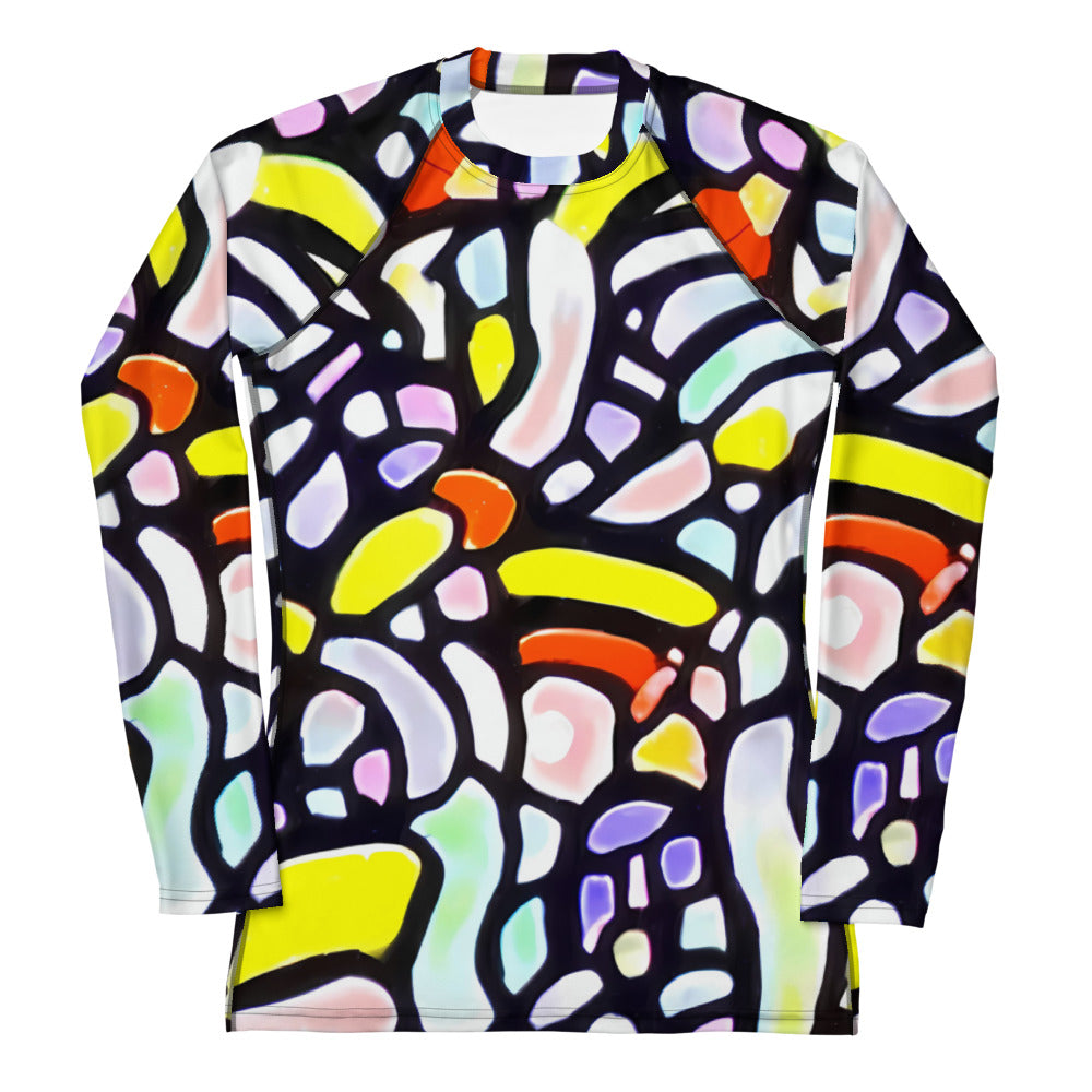 Women's Rash Guard - Cubist Carousel