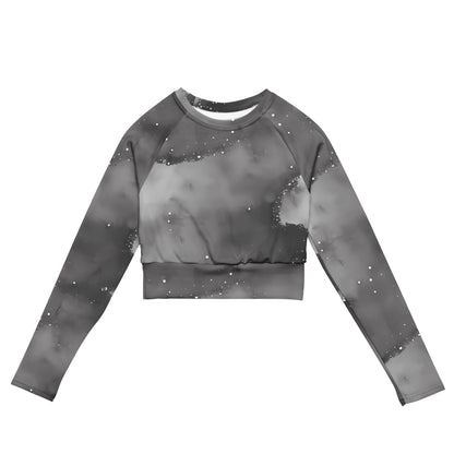 Long Sleeve Crop Top - Monochrome Dreams