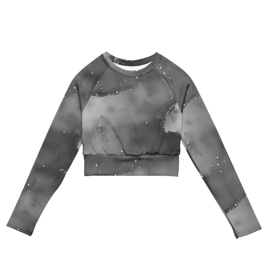 Long Sleeve Crop Top - Monochrome Dreams
