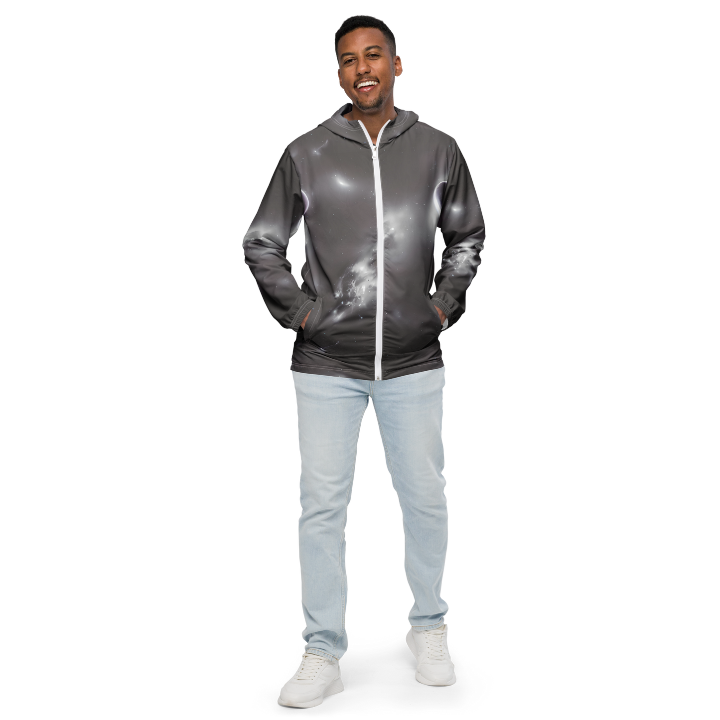 Men's Windbreaker - Silver Nebula