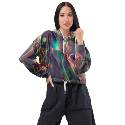 Women's Cropped Windbreaker - Temple Wave