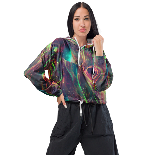 Women's Cropped Windbreaker - Temple Wave