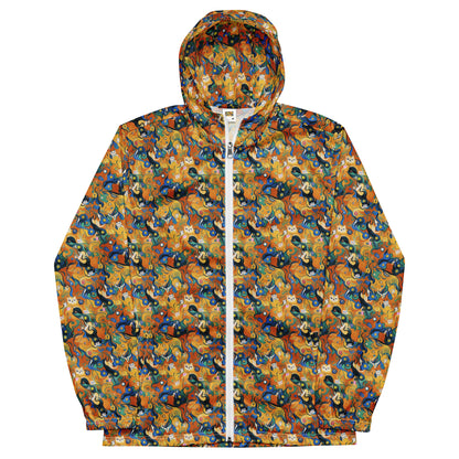 Men's Windbreaker - Whimsical Feline Dance