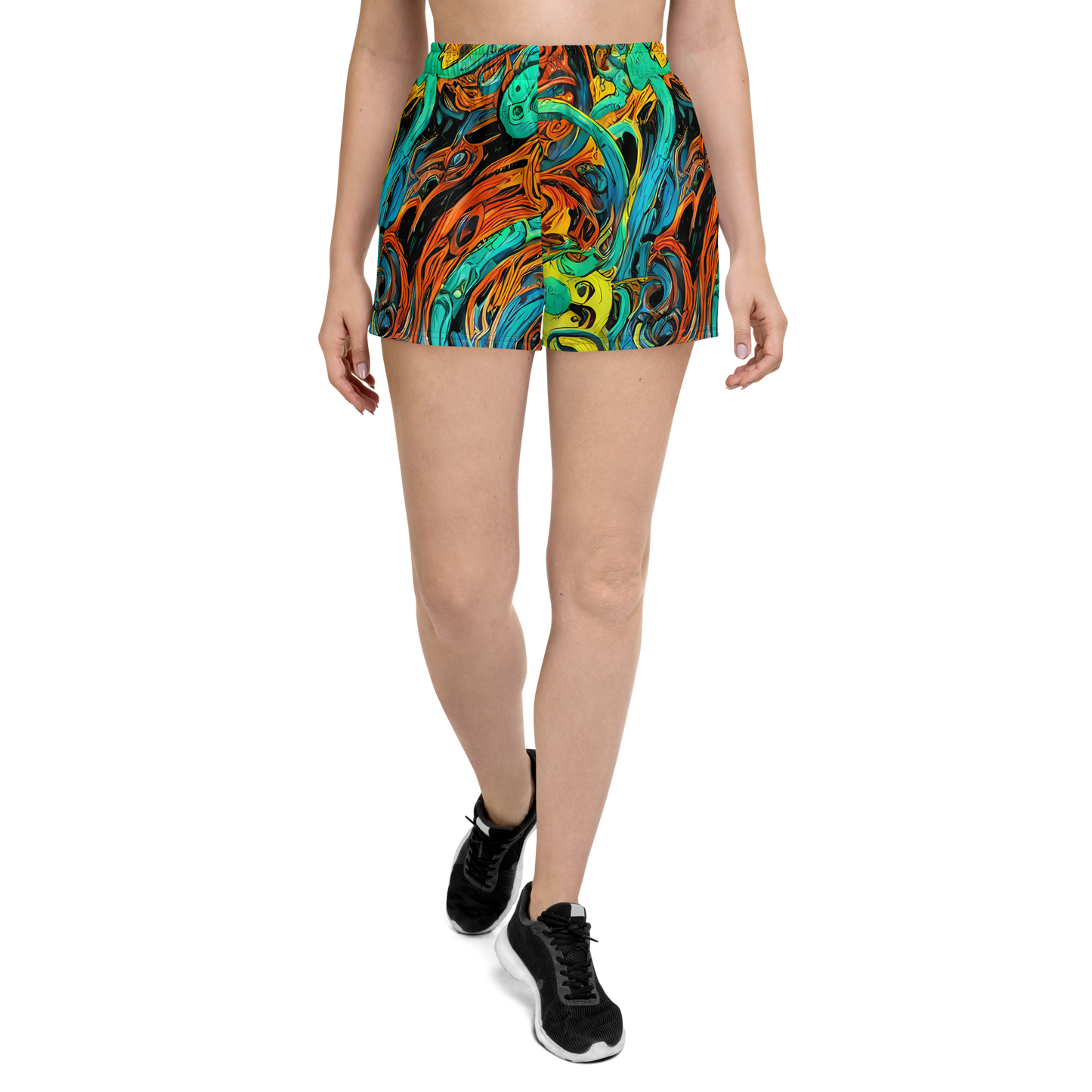 Women’s Athletic Shorts - Flaming Mirage