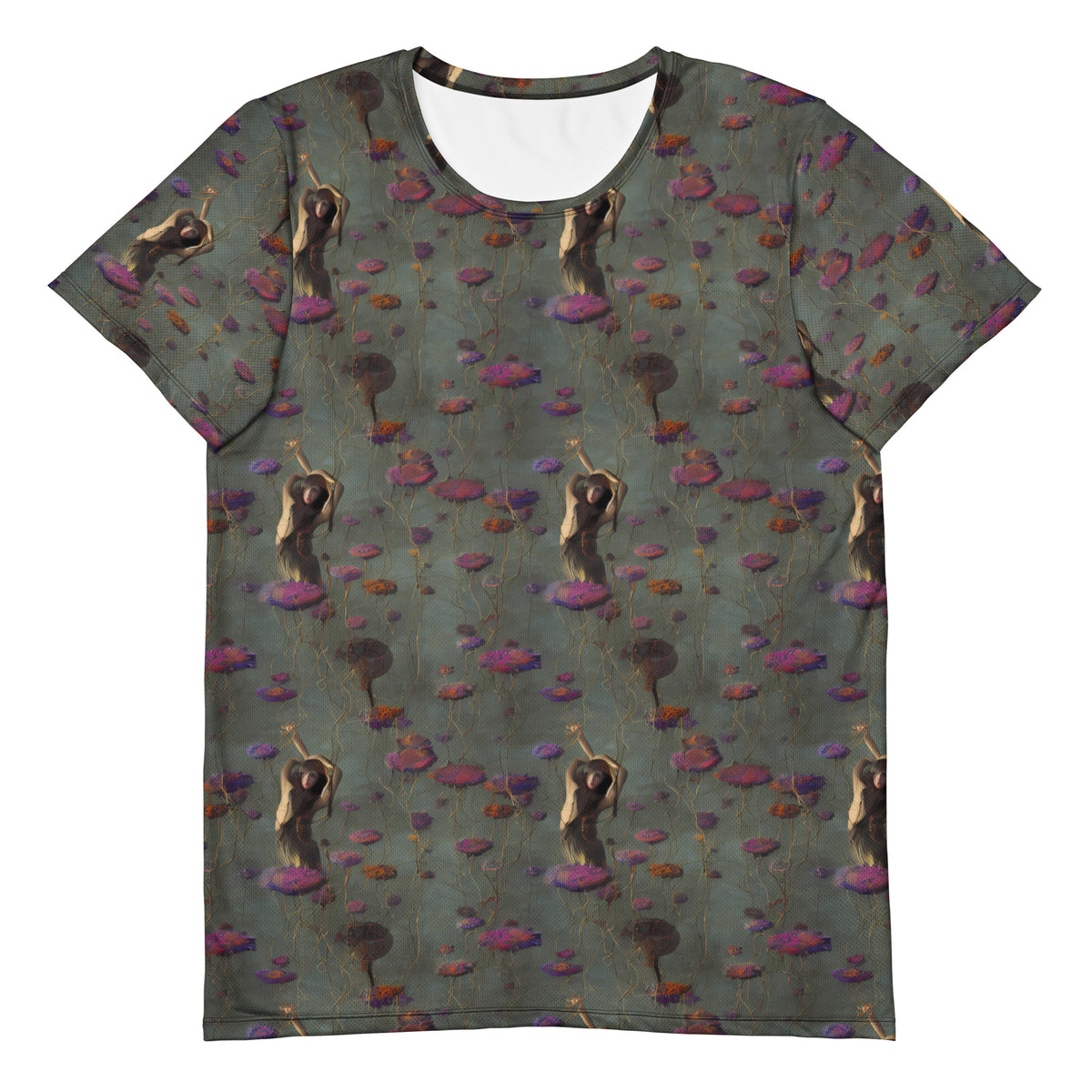 Men's Athletic T-Shirt - Ethereal Bloom
