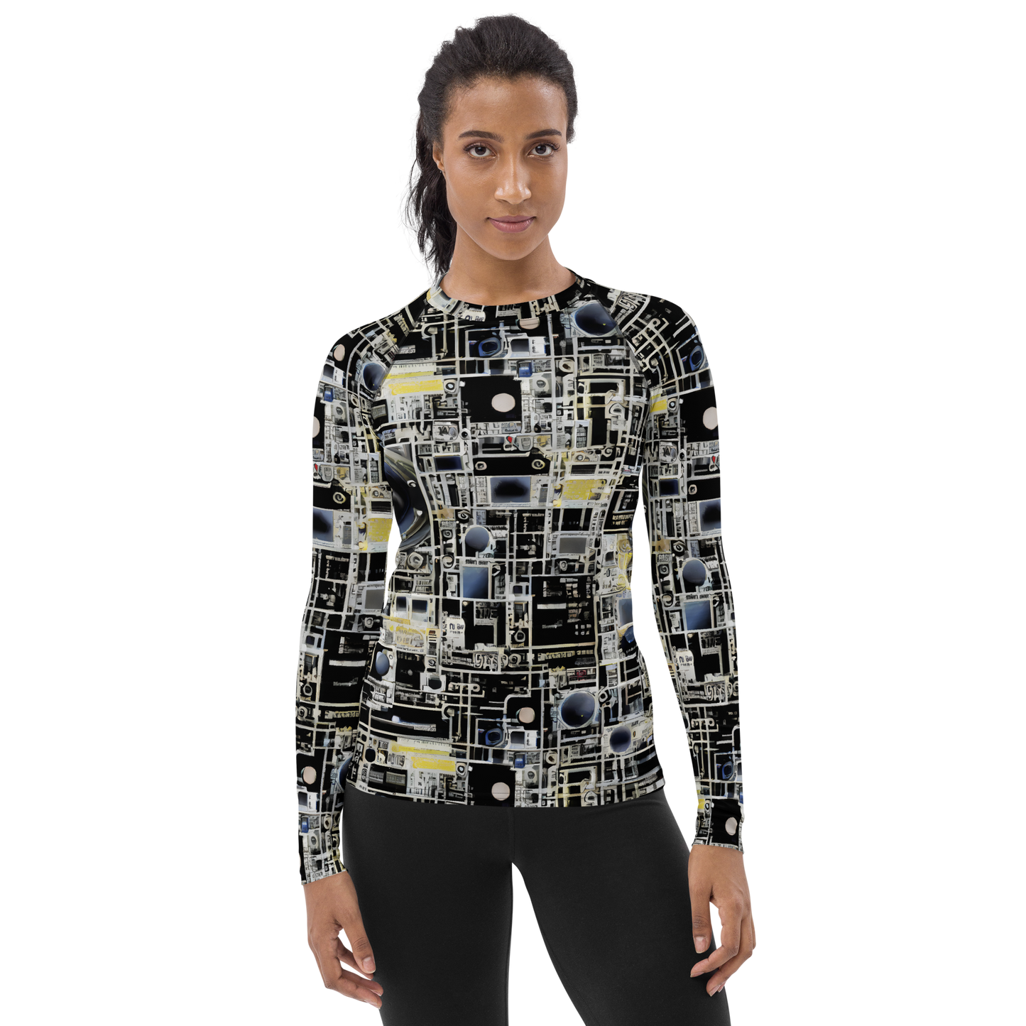 Women's Rash Guard - High Contrast, As A Texture, David Eugene Henry, Grace English