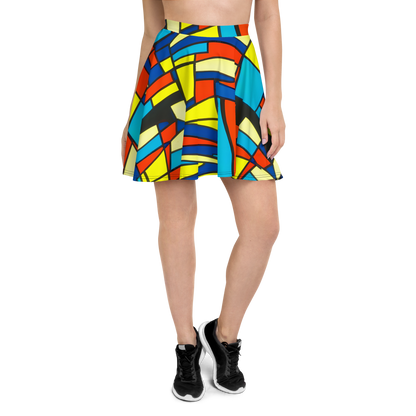 Skater Skirt - Neon Fractals