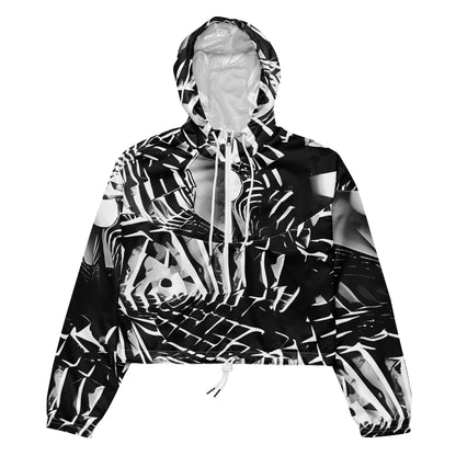 Women's Cropped Windbreaker - Illusion Vortex