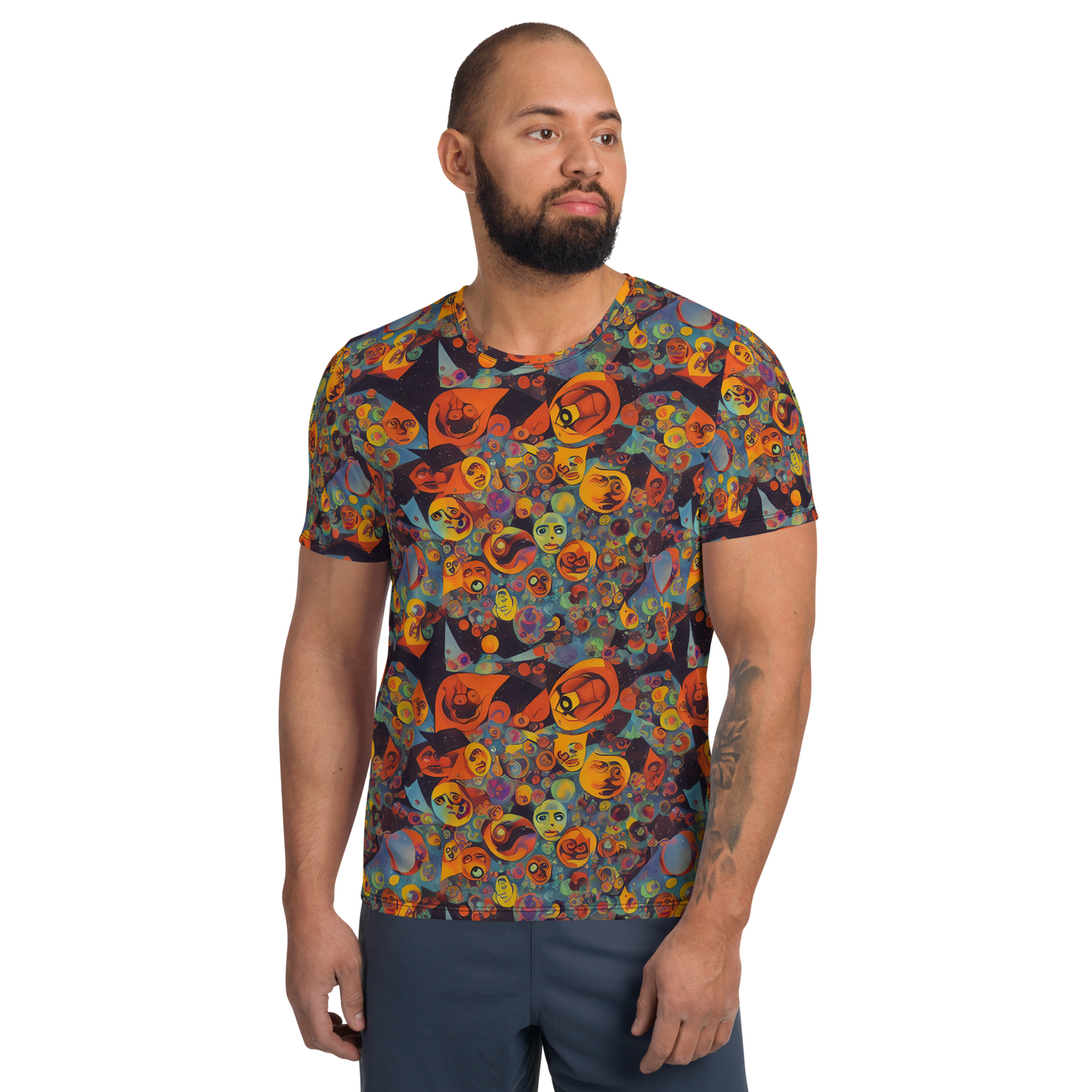 Men's Athletic T-Shirt - Galactic Faces