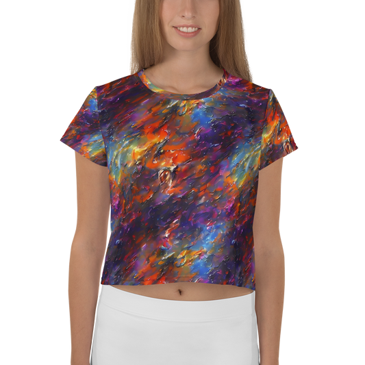 Women's Crop Tee - Auroral Ripples