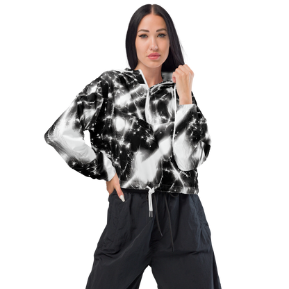 Women's Cropped Windbreaker - Electric Nightfall