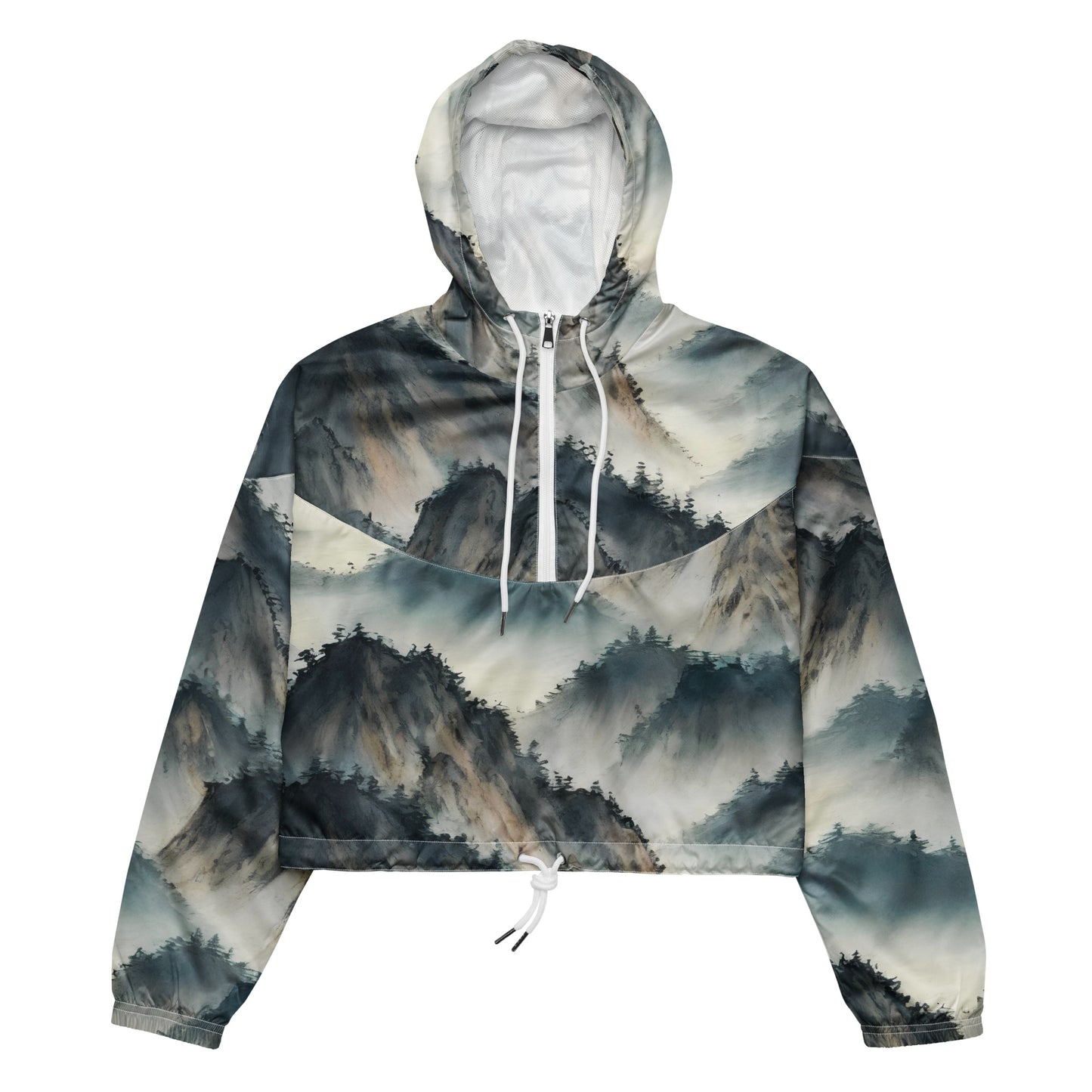 Women's Cropped Windbreaker - Misty Peaks