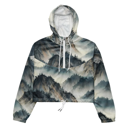 Women's Cropped Windbreaker - Misty Peaks