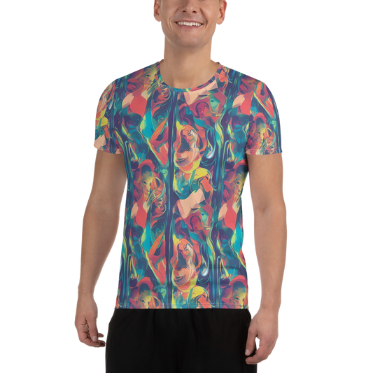 Men's Athletic T-Shirt - Neon Aurora