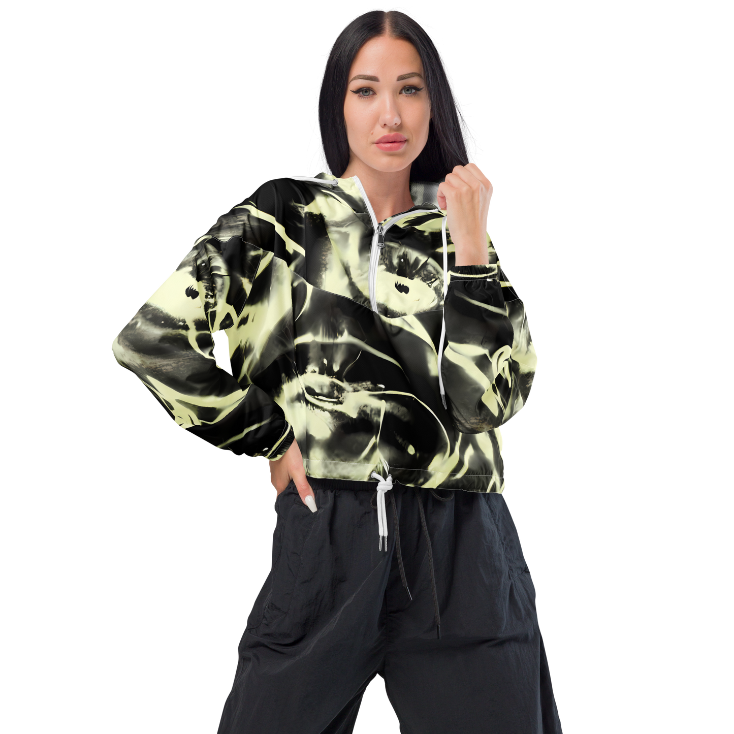 Women's Cropped Windbreaker - Visionary Flux